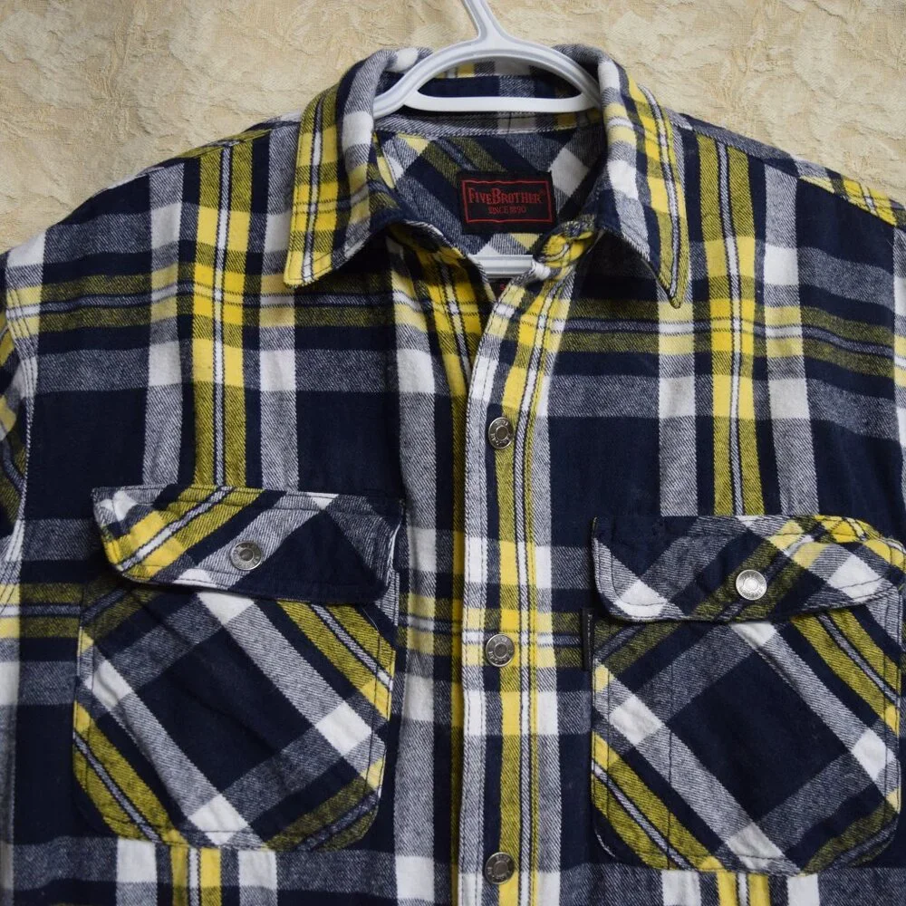 Five Brother Thick Flannel Mens Sz M - R Academia Collegiant School Pride WARM!